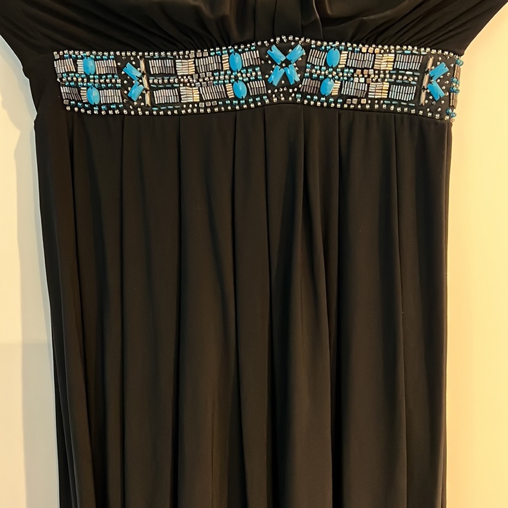 WHITE HOUSE BLACK MARKET strapless dress with turquoise beading - Picture 3 of 4